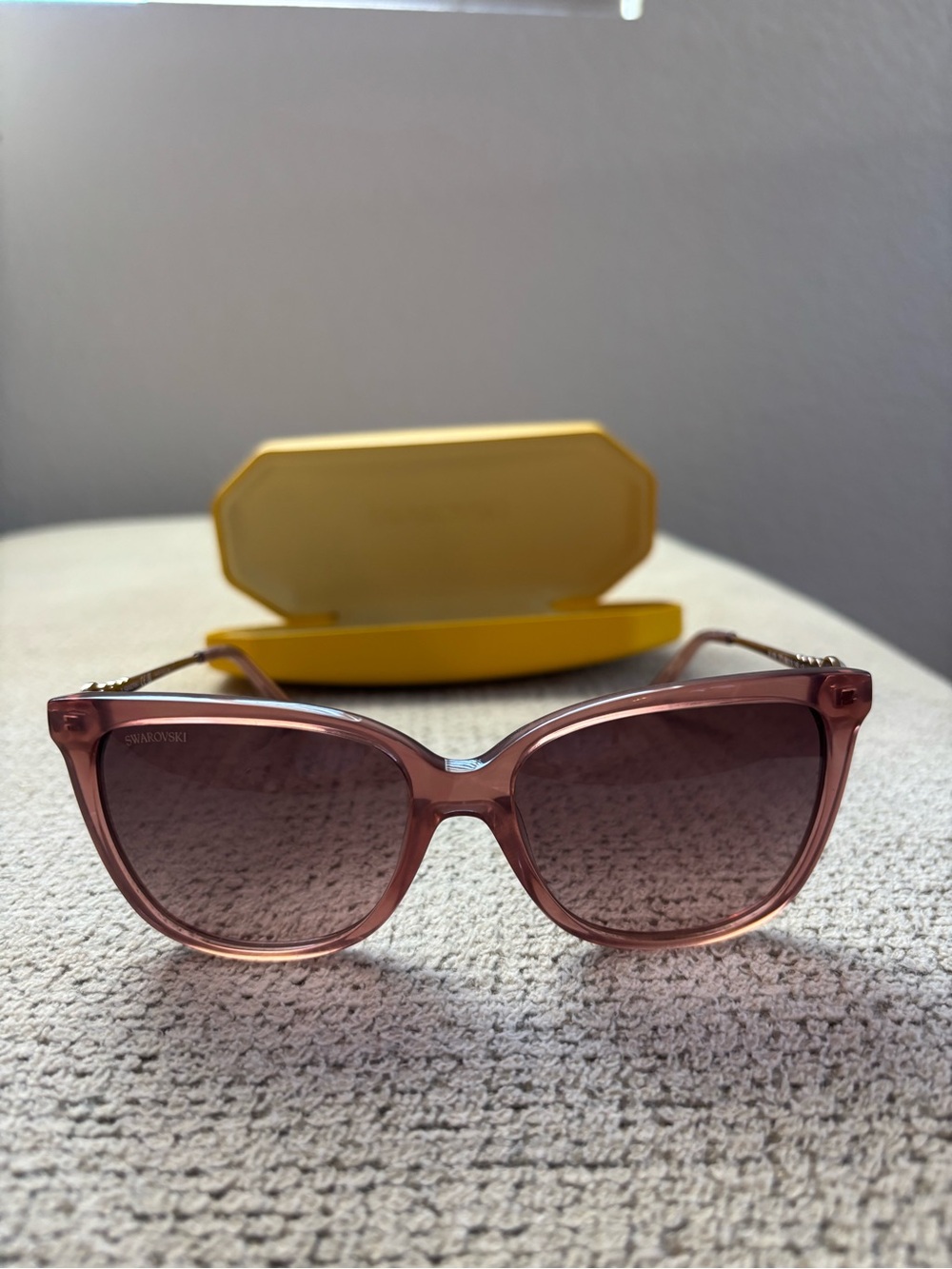 Swarovski Rose Pink Cat-Eye Sunglasses with Gradient Lenses